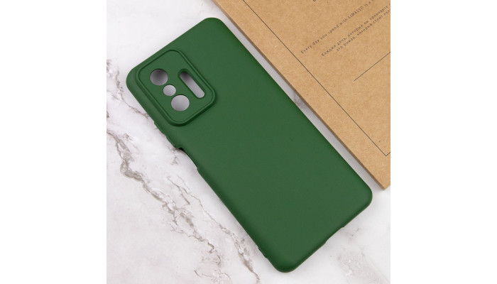 Чехол Silicone Cover Lakshmi Full Camera (AA) для Xiaomi 11T / 11T Pro Зеленый / Dark green - фото