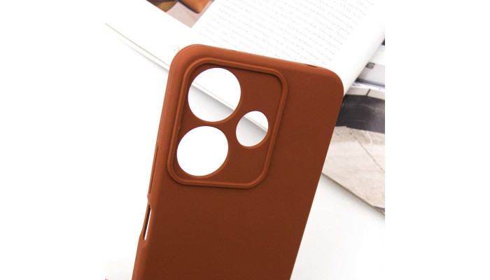 Чехол Silicone Cover Lakshmi Full Camera (AA) для Xiaomi Redmi 13 4G / Poco M6 4G Коричневый / Brown - фото