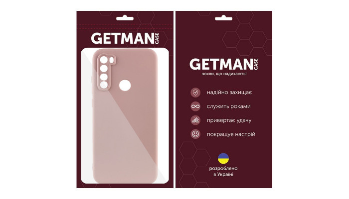 Чехол TPU GETMAN Liquid Silk Full Camera для Xiaomi Redmi Note 8T Розовый / Pink Sand - фото