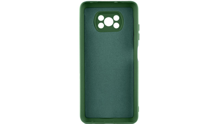 Чехол TPU GETMAN Liquid Silk Full Camera для Xiaomi Poco X3 NFC / Poco X3 Pro Зеленый / Dark green - фото