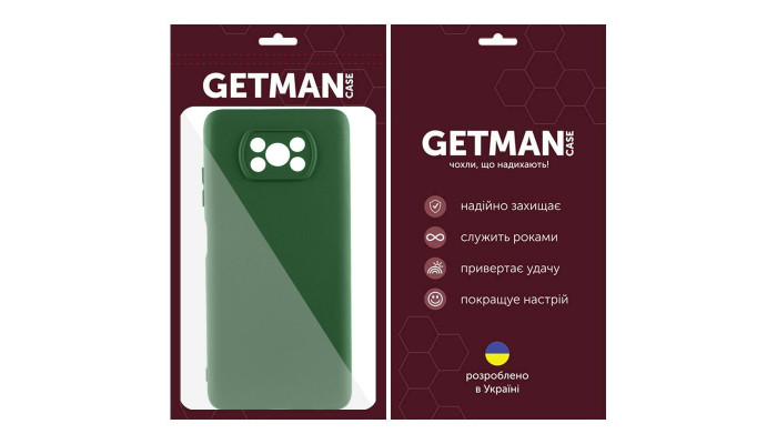 Чохол TPU GETMAN Liquid Silk Full Camera для Xiaomi Poco X3 NFC / Poco X3 Pro Зелений / Dark green - фото