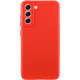 Чехол TPU GETMAN Liquid Silk Full Camera для Samsung Galaxy S21 FE Красный / Red - фото