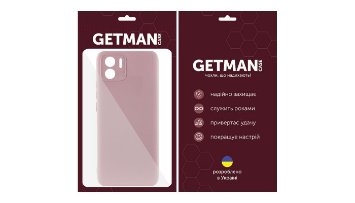 Чехол TPU GETMAN Liquid Silk Full Camera для Xiaomi Redmi A1 / A2 Розовый / Pink Sand - фото