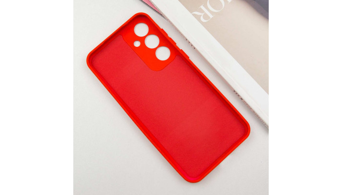 Чехол TPU GETMAN Liquid Silk Full Camera для Samsung Galaxy S24 FE Красный / Red - фото