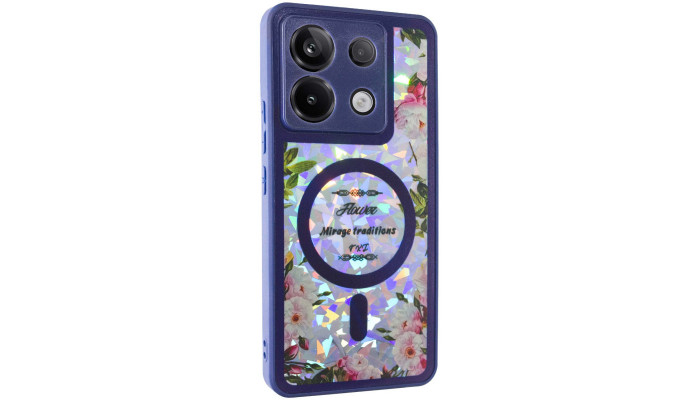 TPU+PC чехол Secret Flower для Xiaomi Poco X6 / Note 13 Pro 5G Navy Blue - фото