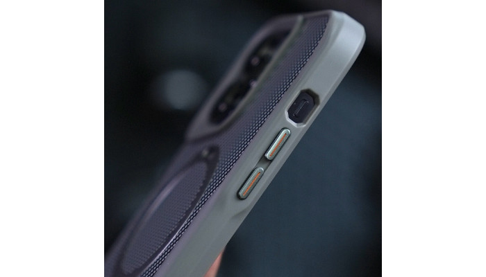 TPU+PC чехол Metal Buttons with MagSafe Carbon Ring для Apple iPhone 15 Pro Max (6.7