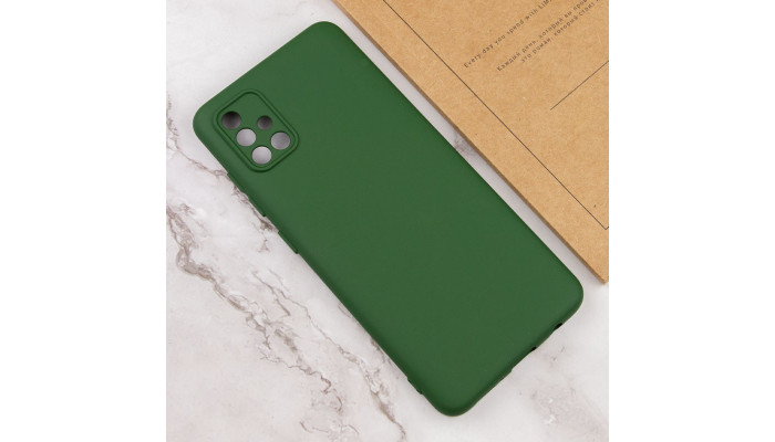 Чохол TPU GETMAN Liquid Silk Full Camera для Samsung Galaxy A71 Зелений / Dark green - фото