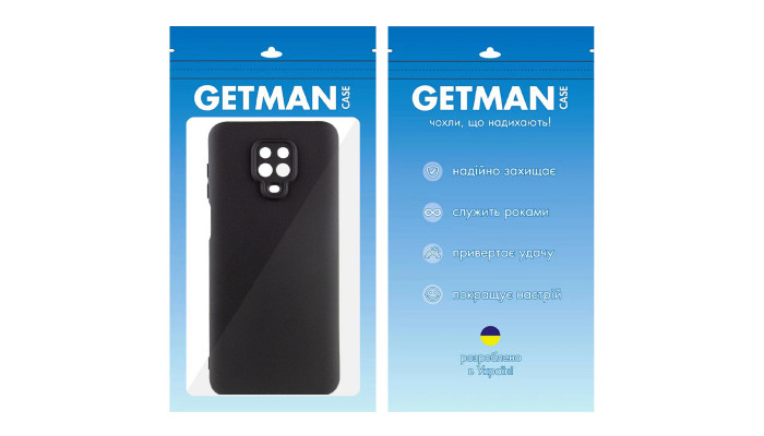 Чехол TPU GETMAN Liquid Silk Full Camera для Xiaomi Redmi Note 9s / Note 9 Pro / Note 9 Pro Max Черный / Black - фото