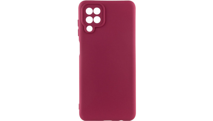 Чохол TPU GETMAN Liquid Silk Full Camera для Samsung Galaxy A12 Бордовий / Marsala - фото