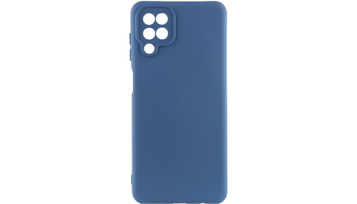 Чохол TPU GETMAN Liquid Silk Full Camera для Samsung Galaxy A12 Синій / Navy Blue - фото