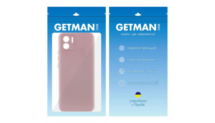 Чехол TPU GETMAN Liquid Silk Full Camera для Xiaomi Redmi A1 / A2 Розовый / Pink Sand - фото