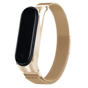 Ремешок Milanese Loop Design для Xiaomi Mi Band 3/4 Золотой