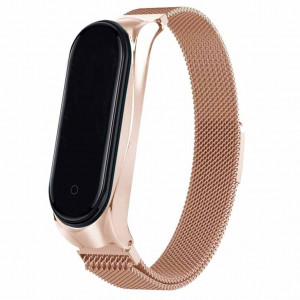 Ремешок Milanese Loop Design для Xiaomi Mi Band 3/4 Champagne gold