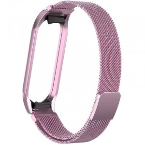 Ремешок Milanese Loop Design для Xiaomi Mi Band 3/4 Rose Pink