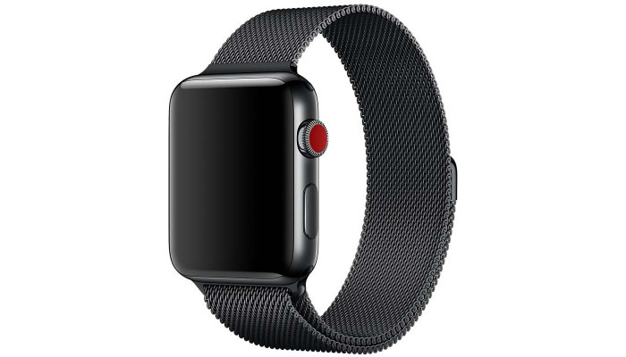 Ремінець Milanese Loop Design для Apple watch 42mm/44mm/45mm/49mm Чорний - фото
