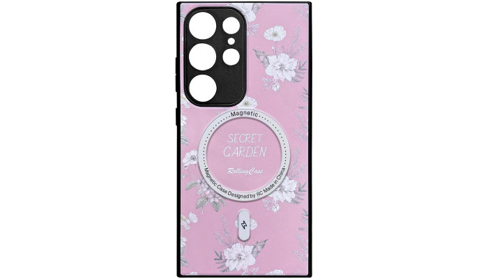 TPU+PC чохол Secret Garden with MagFit для Samsung Galaxy S23 Ultra Pink - фото