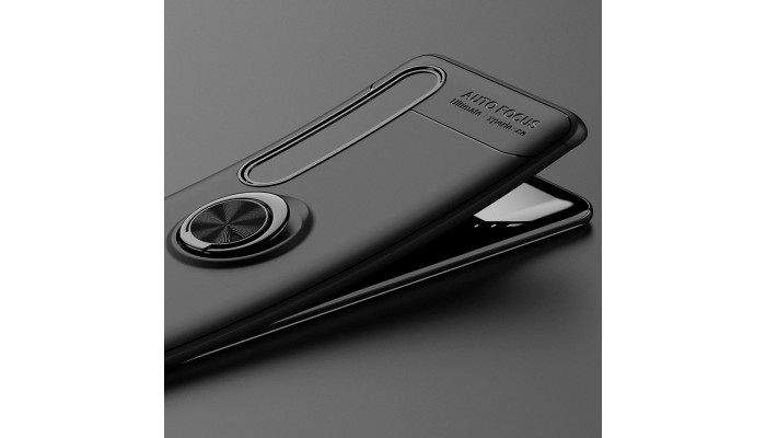 TPU чехол Deen ColorRing под магнитный держатель (opp) для Xiaomi Mi 10 / Mi 10 Pro Черный / Черный - фото