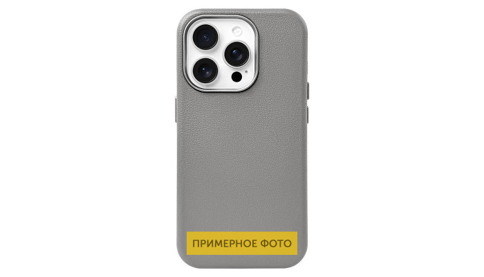 Кожаный чехол Leather Case Metal Buttons для Samsung Galaxy S23 FE Titanium Gray - фото