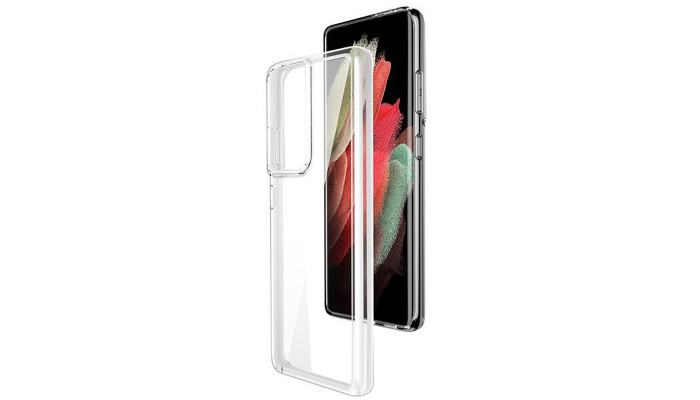 TPU чохол Epic Transparent 1,0mm для Samsung Galaxy S21 Ultra Безбарвний (прозорий) - фото