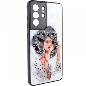 TPU+PC чехол Prisma Ladies для Samsung Galaxy S22 Ultra Girl in a hat