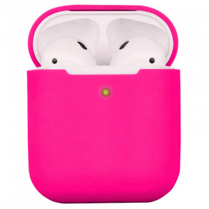 Силіконовий футляр для навушників AirPods 1/2 Рожевий / Barbie pink