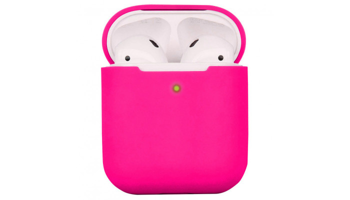 Силиконовый футляр для наушников AirPods 1/2 Розовый / Barbie pink - фото