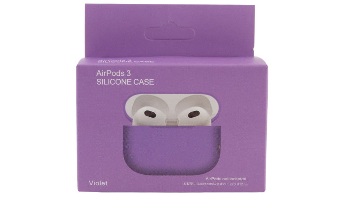 Силиконовый футляр для наушников AirPods 3 Фиолетовый / Violet - фото