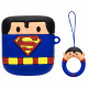 Силиконовый футляр Marvel & DC series для наушников AirPods 1/2 + кольцо Супермен/Синий - фото
