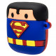 Силиконовый футляр Marvel & DC series для наушников AirPods 1/2 + кольцо Супермен/Синий - фото