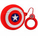 Силиконовый футляр Marvel & DC series для наушников AirPods 1/2 + кольцо Капитан Америка / Красный