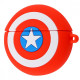 Силіконовий футляр Marvel & DC series для навушників AirPods 1/2 + кільце Капітан Америка / Червоний - фото