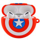 Силіконовий футляр Marvel & DC series для навушників AirPods Pro + кільце Капітан Америка / Червоний - фото