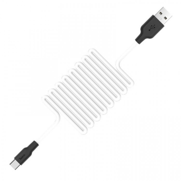 Дата кабель Hoco X21 Plus Silicone Type-C Cable (1m) (Черный / Белый)