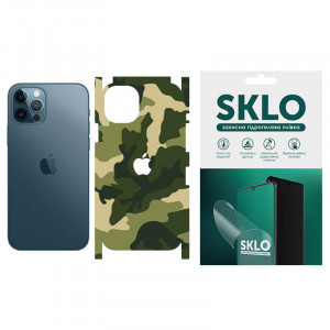 Захисна плівка SKLO Back (на задню панель+грани+лого) Camo для Apple iPhone SE (2020) Зелений / Army Green