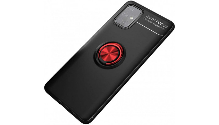TPU чехол Deen ColorRing под магнитный держатель (opp) для Samsung Galaxy M31s Черный / Красный - фото