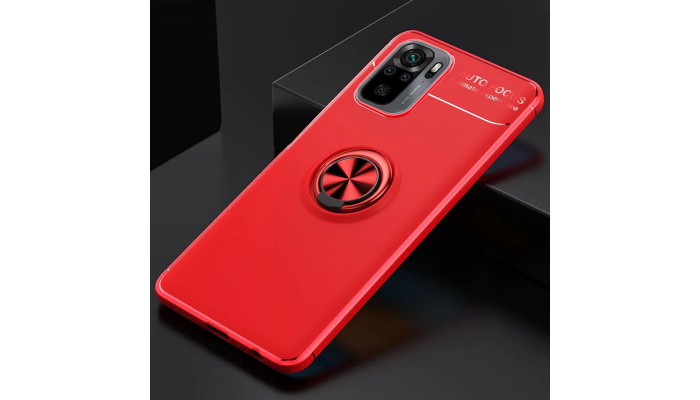 TPU чохол Deen ColorRing під магнітний тримач (opp) для Xiaomi Redmi Note 10 / Note 10s Червоний / Червоний - фото