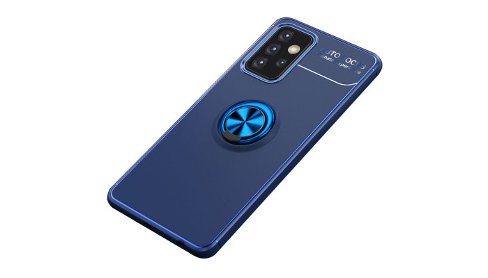 TPU чохол Deen ColorRing під магнітний тримач (opp) для Samsung Galaxy A72 4G / A72 5G Синій / Синій - фото