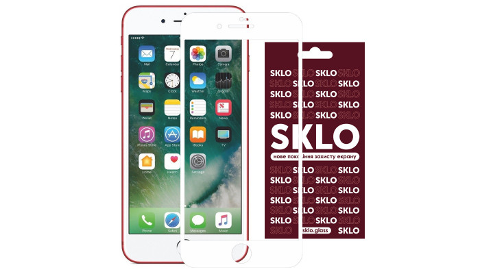 Захисне скло SKLO 3D (full glue) для Apple iPhone 7 / 8 / SE (2020) (4.7