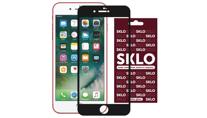 Защитное стекло SKLO 3D (full glue) для Apple iPhone 7 / 8 / SE (2020) (4.7