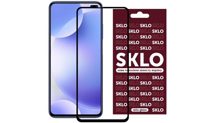 Защитное стекло SKLO 3D для Xiaomi K30 / Poco X3 / X3 NFC / X3 Pro / Mi 10T/ Mi 10T Pro Черный - фото