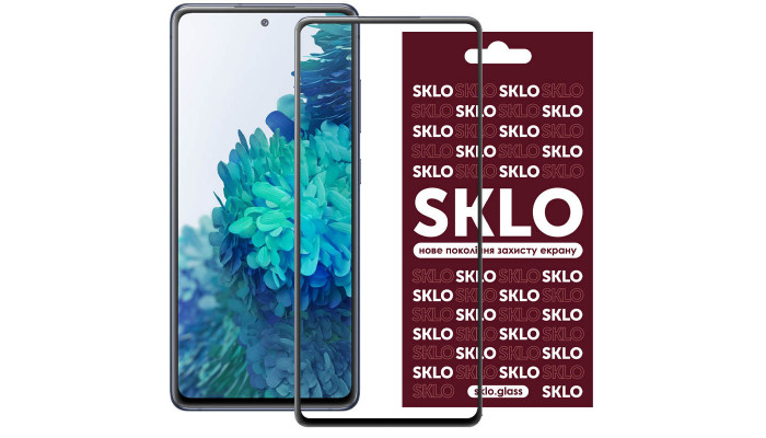 Захисне скло SKLO 3D (full glue) для Samsung Galaxy S21 FE Чорний - фото
