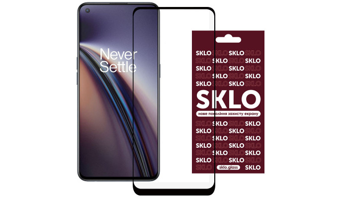 Захисне скло SKLO 3D (full glue) для Oppo Reno 8 T 4G Чорний - фото