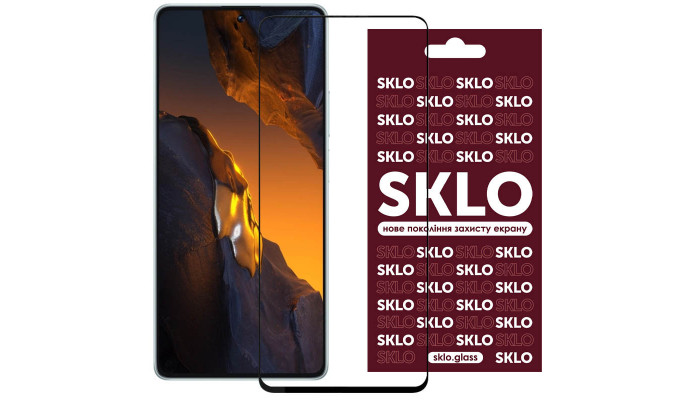 Захисне скло SKLO 3D (full glue) для Xiaomi Poco F5 / Note 12 Turbo Чорний - фото