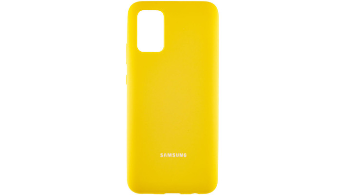 Чехол Silicone Cover Full Protective (AA) для Samsung Galaxy A02s Желтый / Yellow - фото