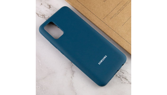 Чехол Silicone Cover Full Protective (AA) для Samsung Galaxy A02s Синий / Cosmos Blue - фото