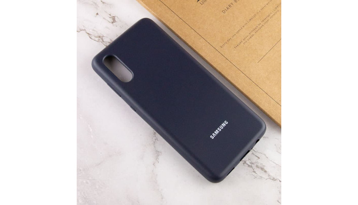 Чохол Silicone Cover Full Protective (AA) для Samsung Galaxy A02 Темно-синій / Midnight blue - фото