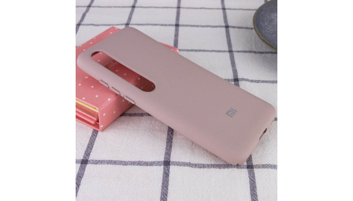 Чехол Silicone Cover Full Protective (A) для Xiaomi Mi 10 / Mi 10 Pro Розовый / Pink Sand - фото
