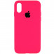 Чехол Silicone Case Full Protective (AA) для Apple iPhone X (5.8") / XS (5.8") Розовый / Barbie pink