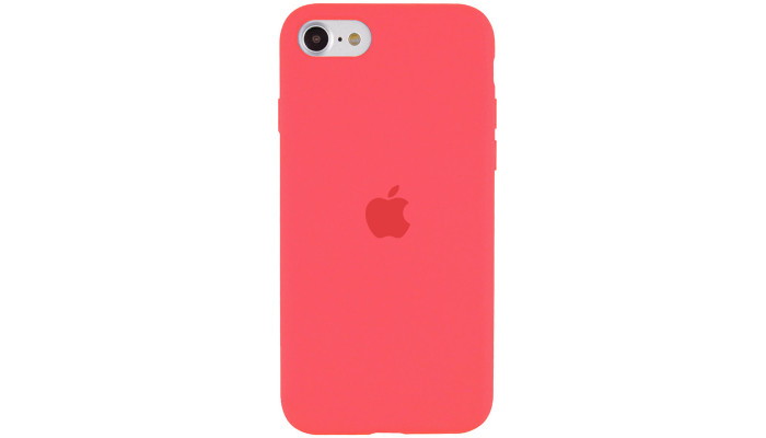 Чехол Silicone Case Full Protective (AA) для Apple iPhone SE (2020) Арбузный / Watermelon red - фото