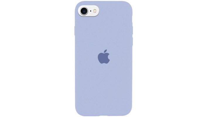 Чехол Silicone Case Full Protective (AA) для Apple iPhone SE (2020) Голубой / Lilac Blue - фото